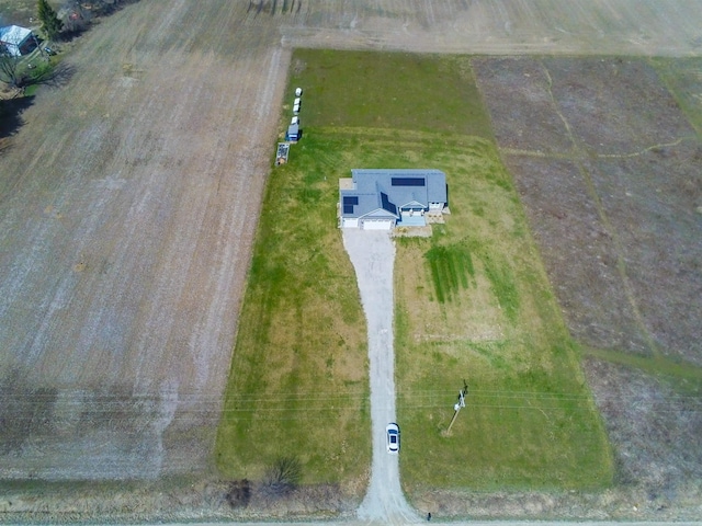 drone / aerial view with a rural view