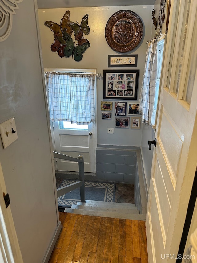 interior space featuring dark wood-type flooring