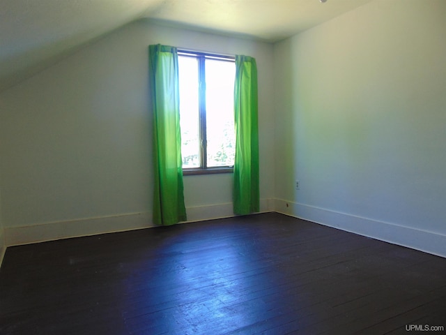 additional living space featuring a wealth of natural light, dark hardwood / wood-style floors, and lofted ceiling