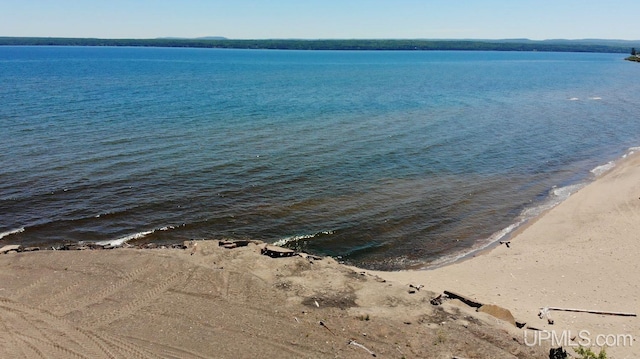 property view of water with a beach view