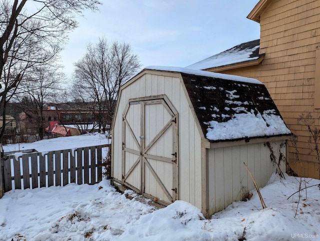 view of snow covered structure