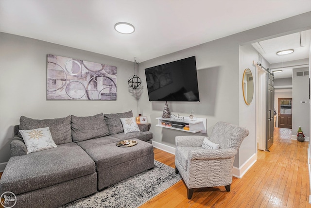 living room with wood-type flooring