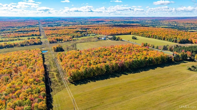 aerial view featuring a rural view