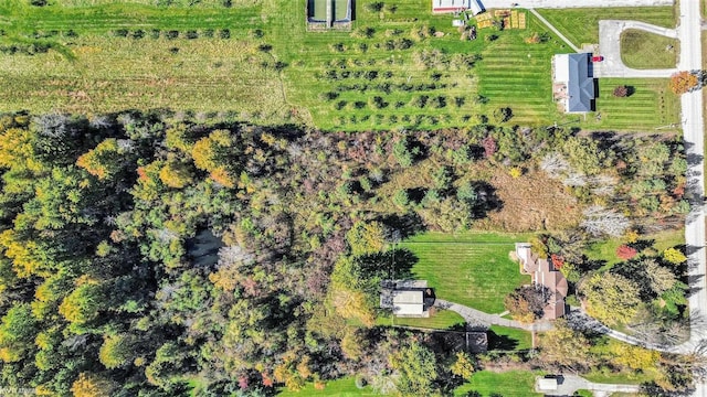 bird's eye view with a rural view