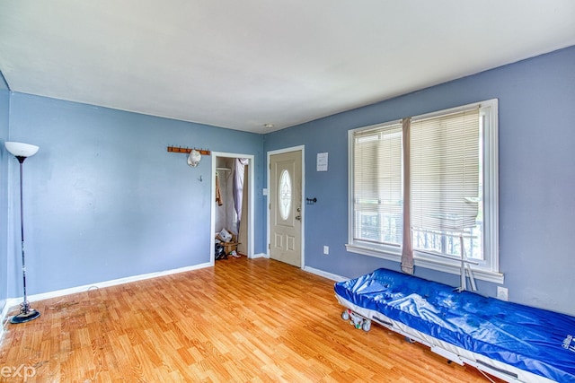 unfurnished bedroom featuring light hardwood / wood-style flooring