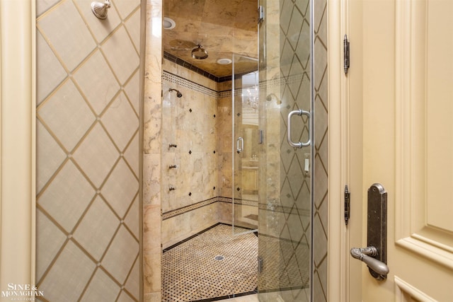 bathroom with an enclosed shower