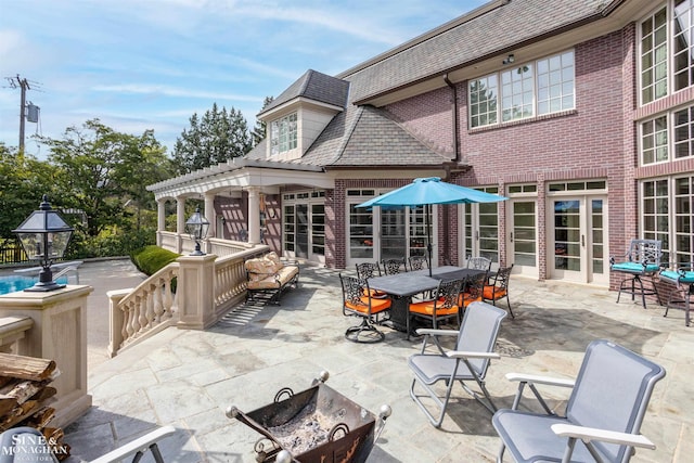 view of patio with a pergola