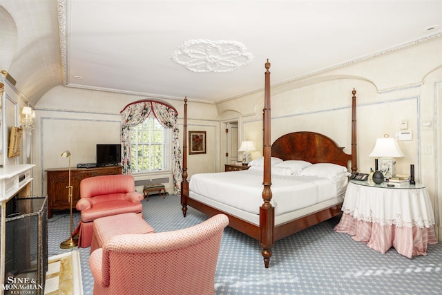 bedroom featuring ornamental molding