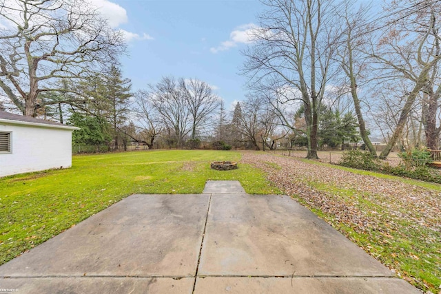 view of yard featuring a patio