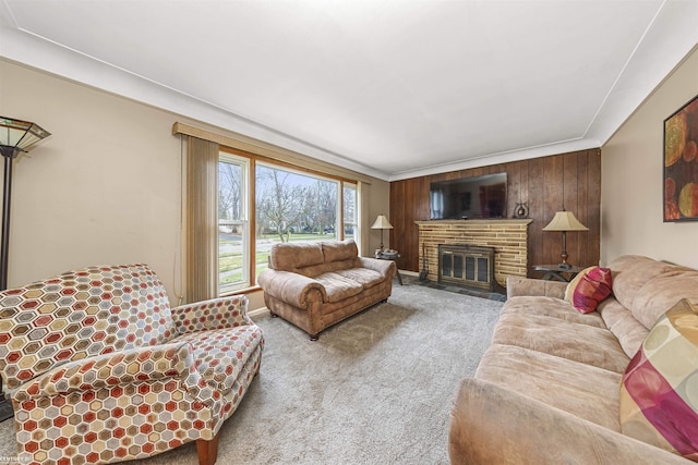 living room with light carpet