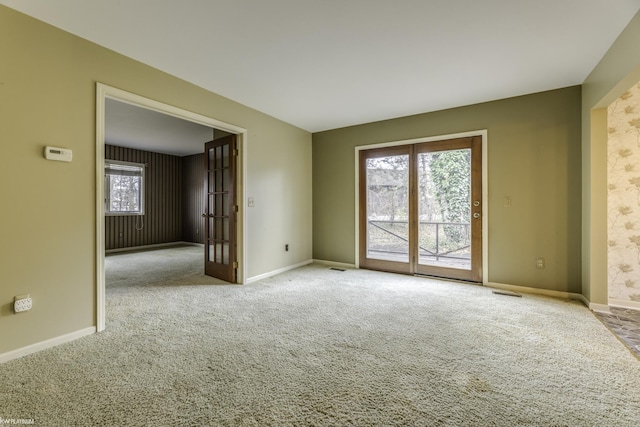 view of carpeted spare room