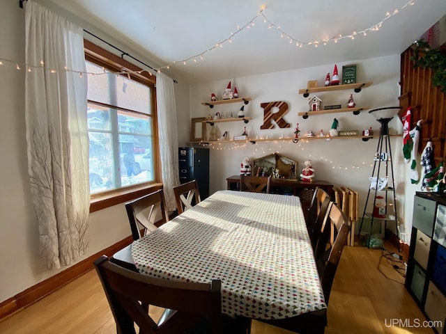 dining area featuring light hardwood / wood-style floors