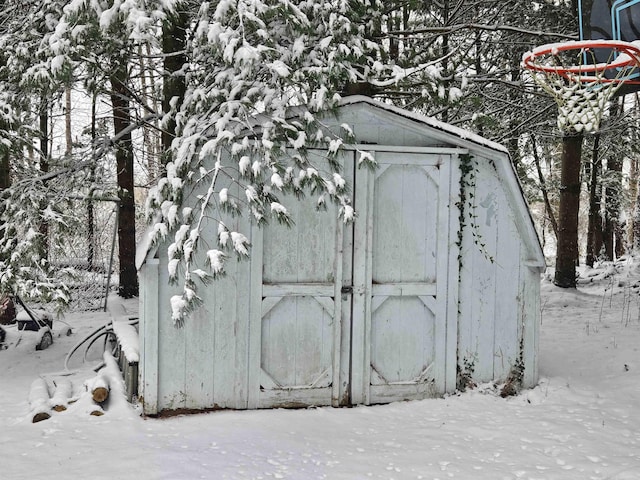 view of snow covered structure