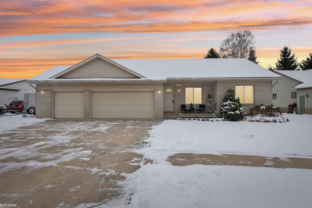 view of front of house with a garage