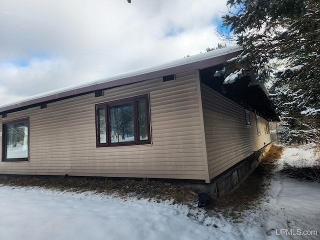 view of snowy exterior