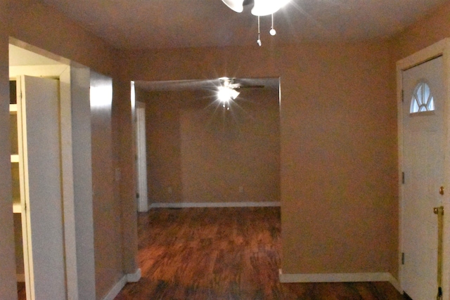 foyer with dark hardwood / wood-style flooring