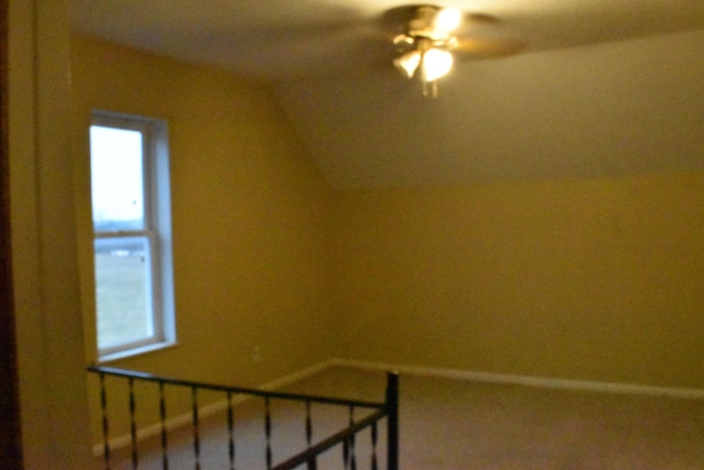 bonus room with ceiling fan