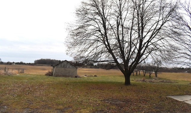 view of yard with a rural view