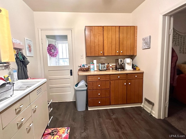 kitchen featuring dark hardwood / wood-style floors and sink