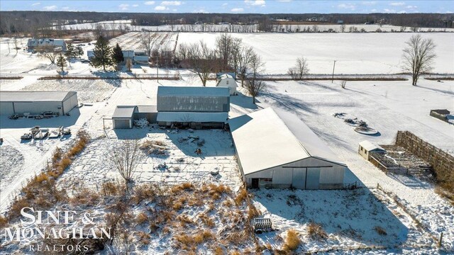 view of snowy aerial view