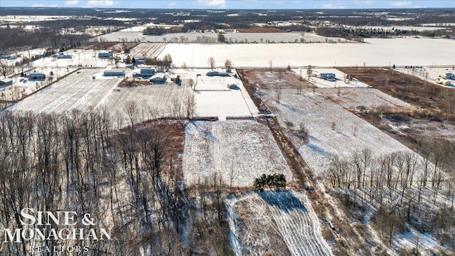 view of snowy aerial view