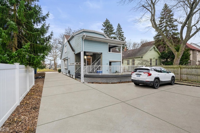 view of front of property featuring a deck