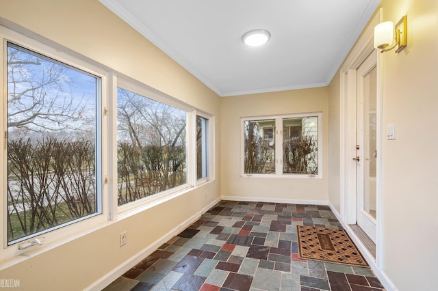 view of unfurnished sunroom