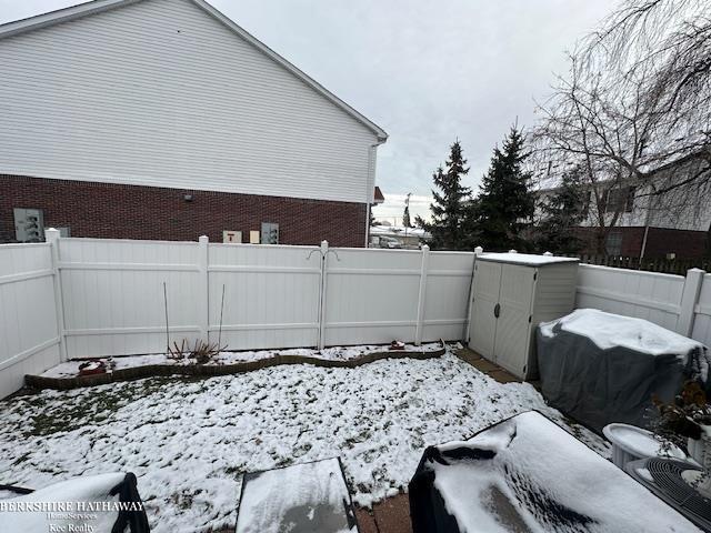 view of snowy yard