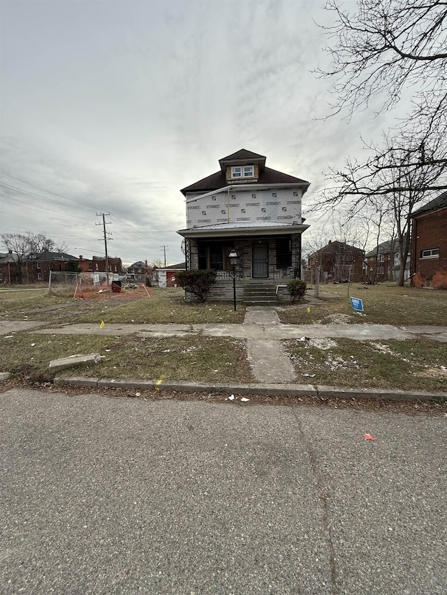 view of front of home with covered porch