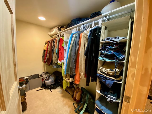 spacious closet with carpet flooring