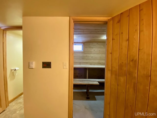 view of sauna