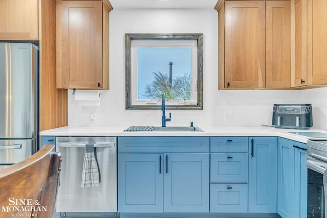 kitchen with sink and stainless steel appliances