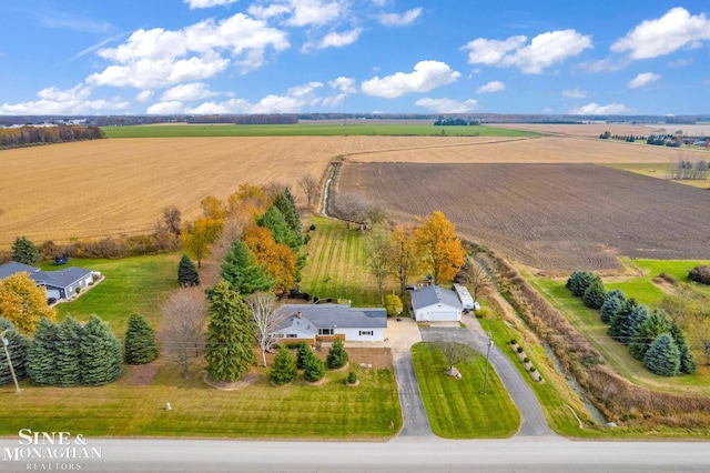 bird's eye view featuring a rural view