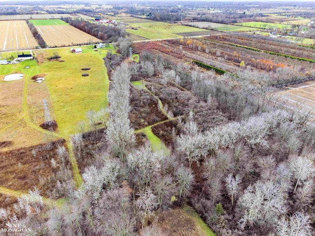 aerial view featuring a rural view