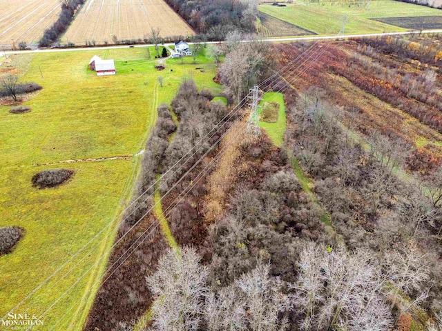 bird's eye view featuring a rural view