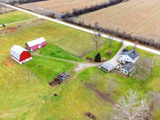 bird's eye view with a rural view