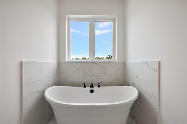 bathroom with a tub