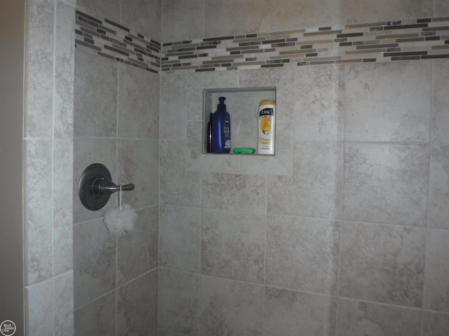 room details with a tile shower