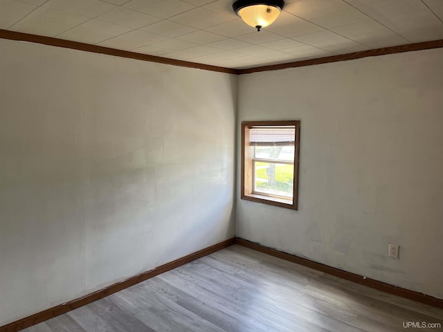 spare room with light hardwood / wood-style floors