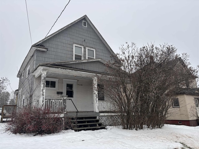 view of front of home featuring covered porch