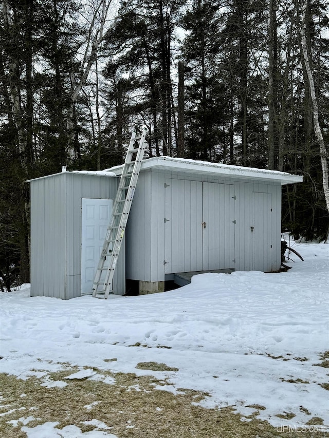 view of snow covered structure