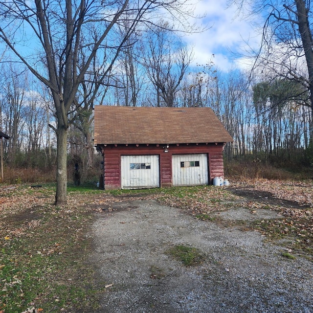 view of garage