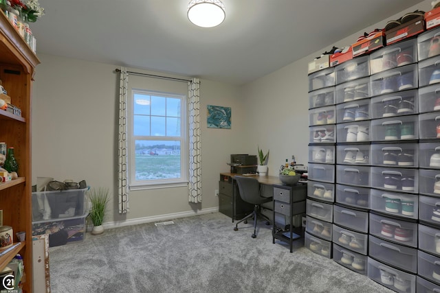 home office with carpet