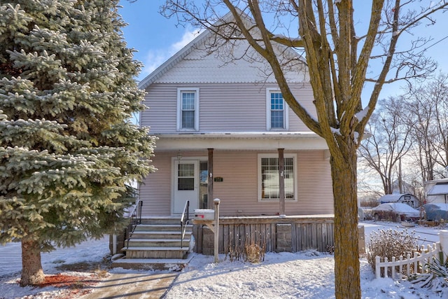 view of front of house featuring covered porch