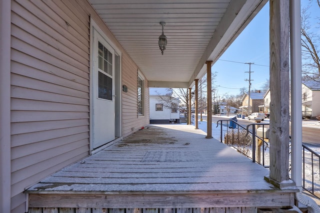 deck with covered porch