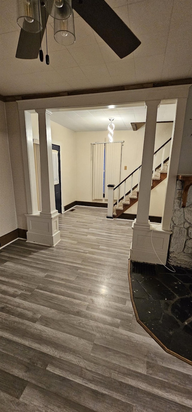 interior space featuring wood-type flooring