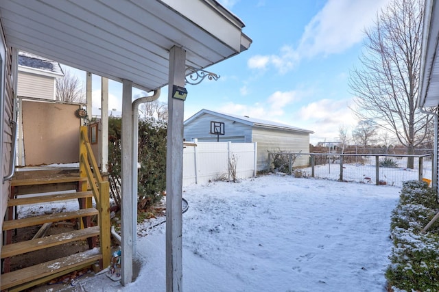 view of snowy yard