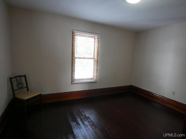 spare room featuring wood-type flooring and a healthy amount of sunlight