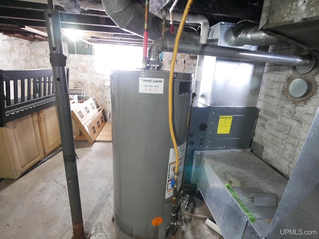 utilities featuring gas water heater