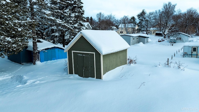 view of snow covered structure